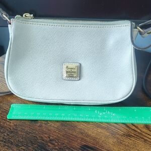 Dooney & Bourke Light Cream Crossbody Bag with Gold Plaque